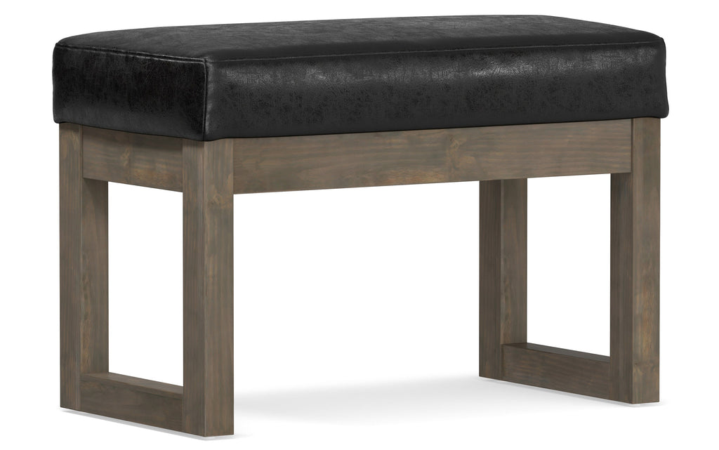 Milltown Small Ottoman Bench in Distressed Vegan Leather
