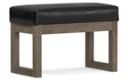 Milltown Small Ottoman Bench in Distressed Vegan Leather