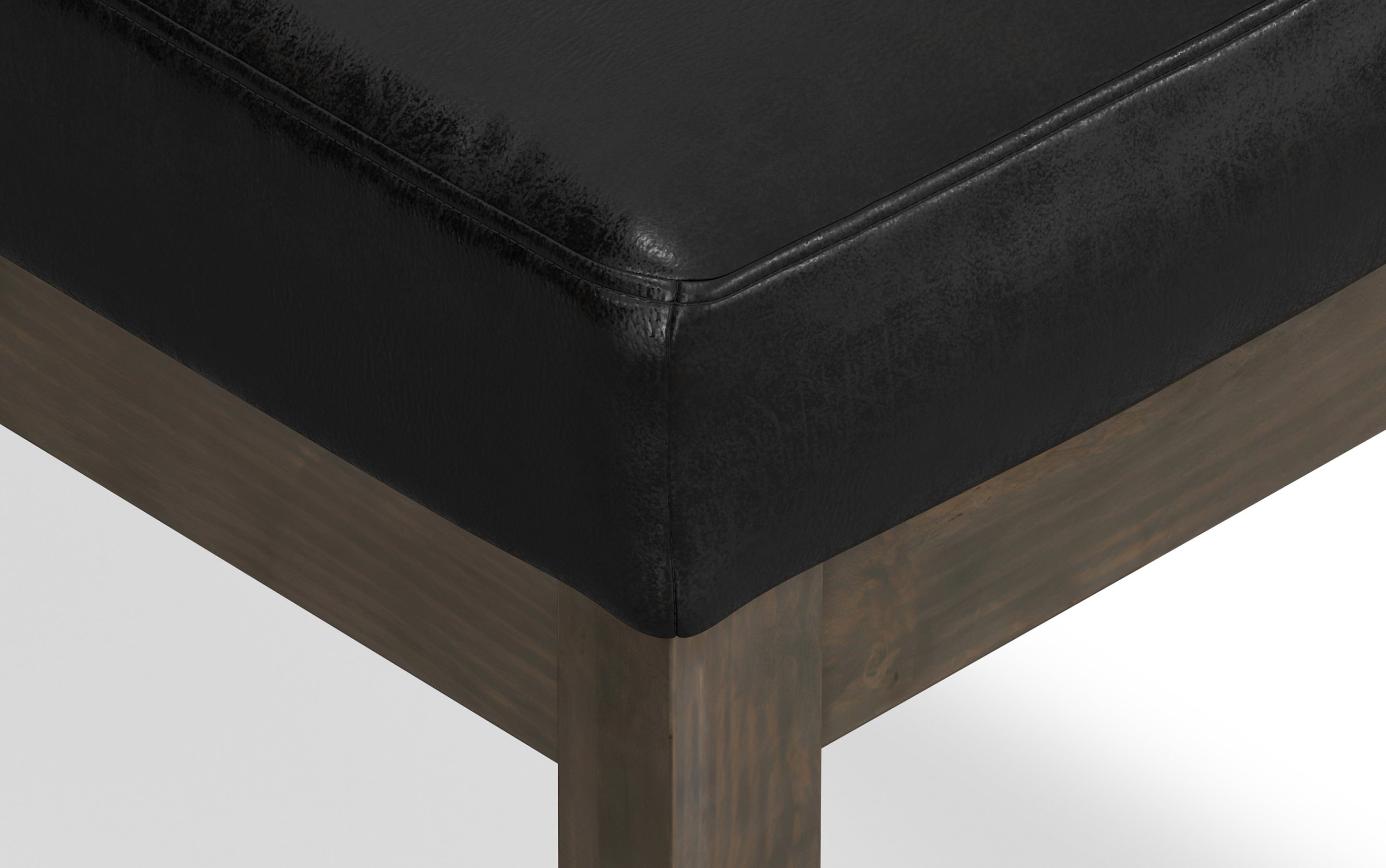 Milltown Small Ottoman Bench in Distressed Vegan Leather