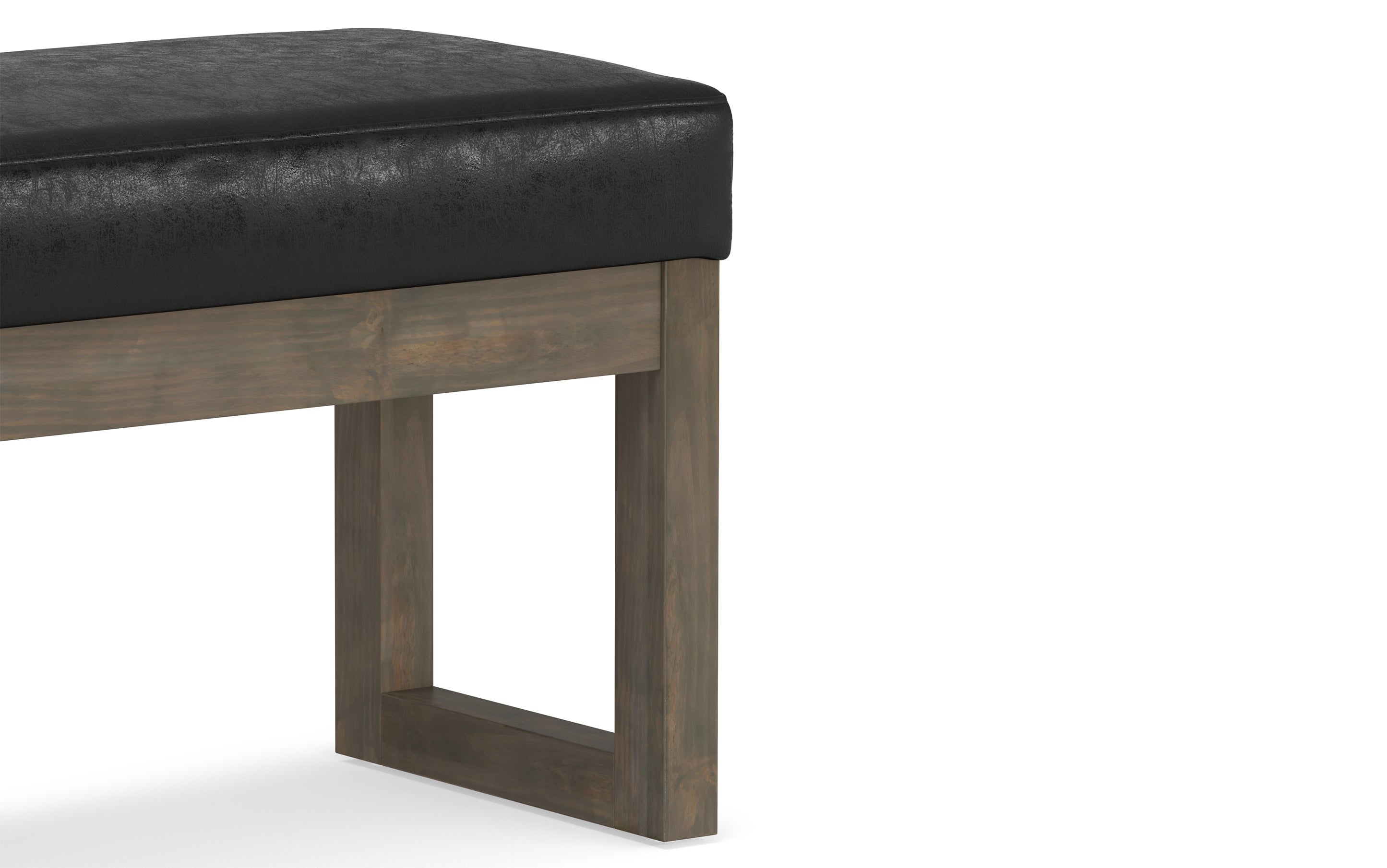 Milltown Small Ottoman Bench in Distressed Vegan Leather