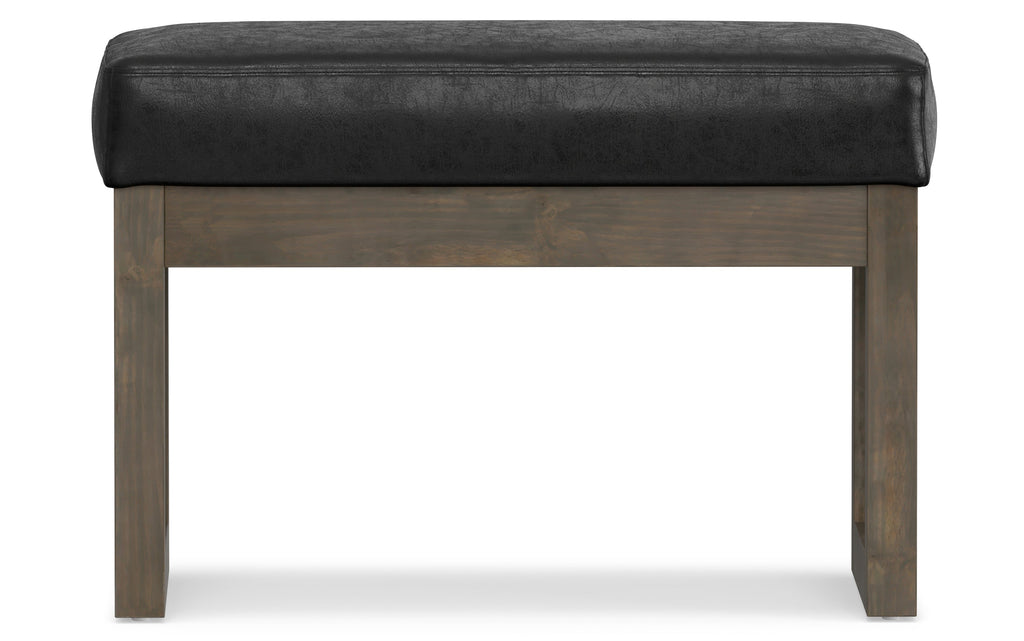 Milltown Small Ottoman Bench in Distressed Vegan Leather