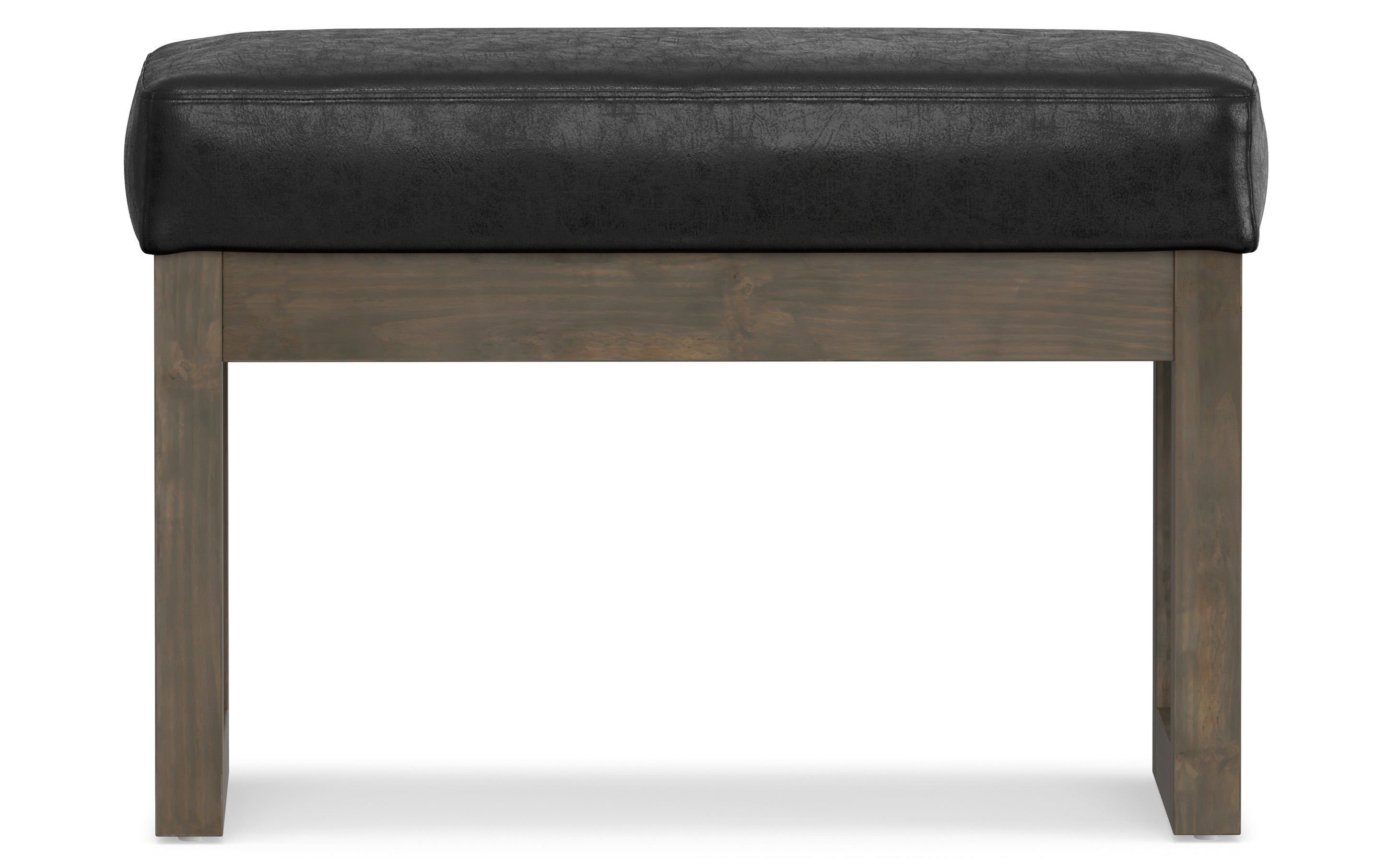 Milltown Small Ottoman Bench in Distressed Vegan Leather