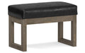 Milltown Small Ottoman Bench in Distressed Vegan Leather