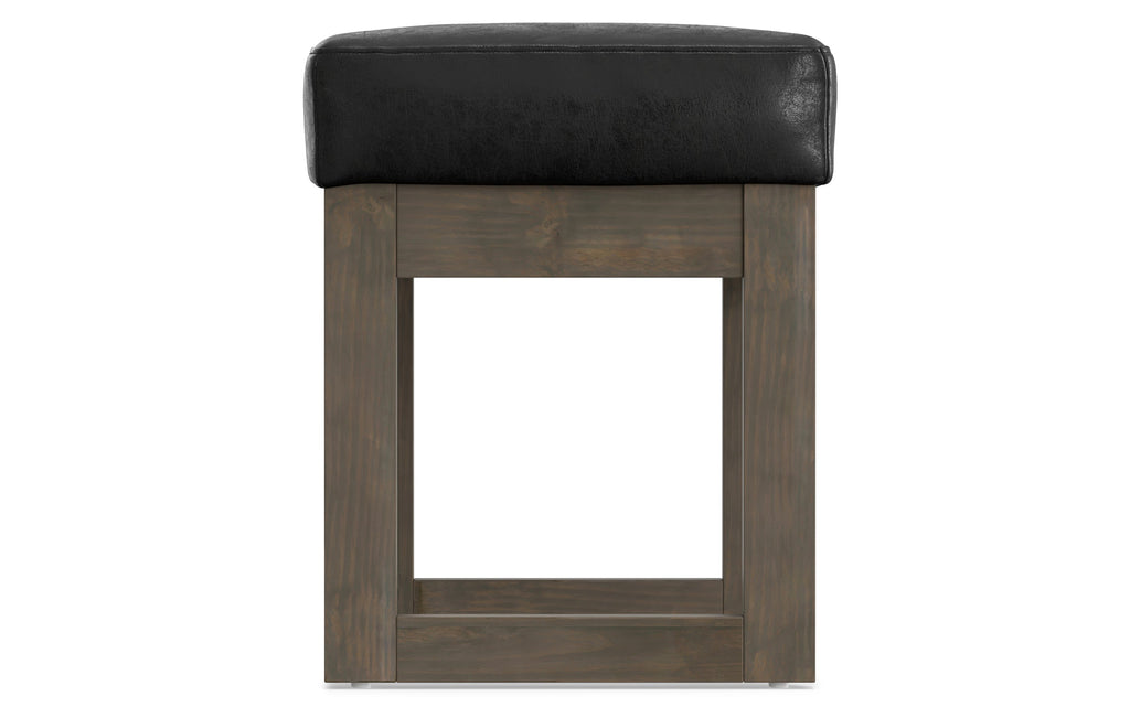 Milltown Small Ottoman Bench in Distressed Vegan Leather