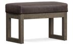Milltown Small Ottoman Bench in Distressed Vegan Leather