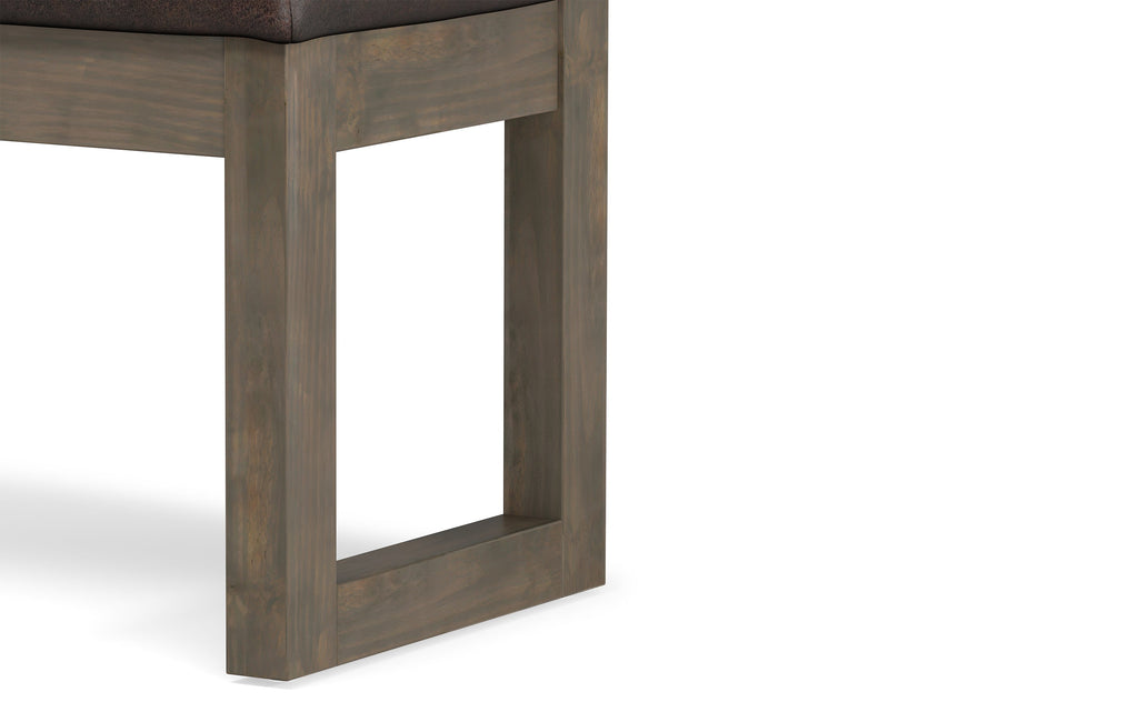 Milltown Small Ottoman Bench in Distressed Vegan Leather