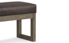Milltown Small Ottoman Bench in Distressed Vegan Leather