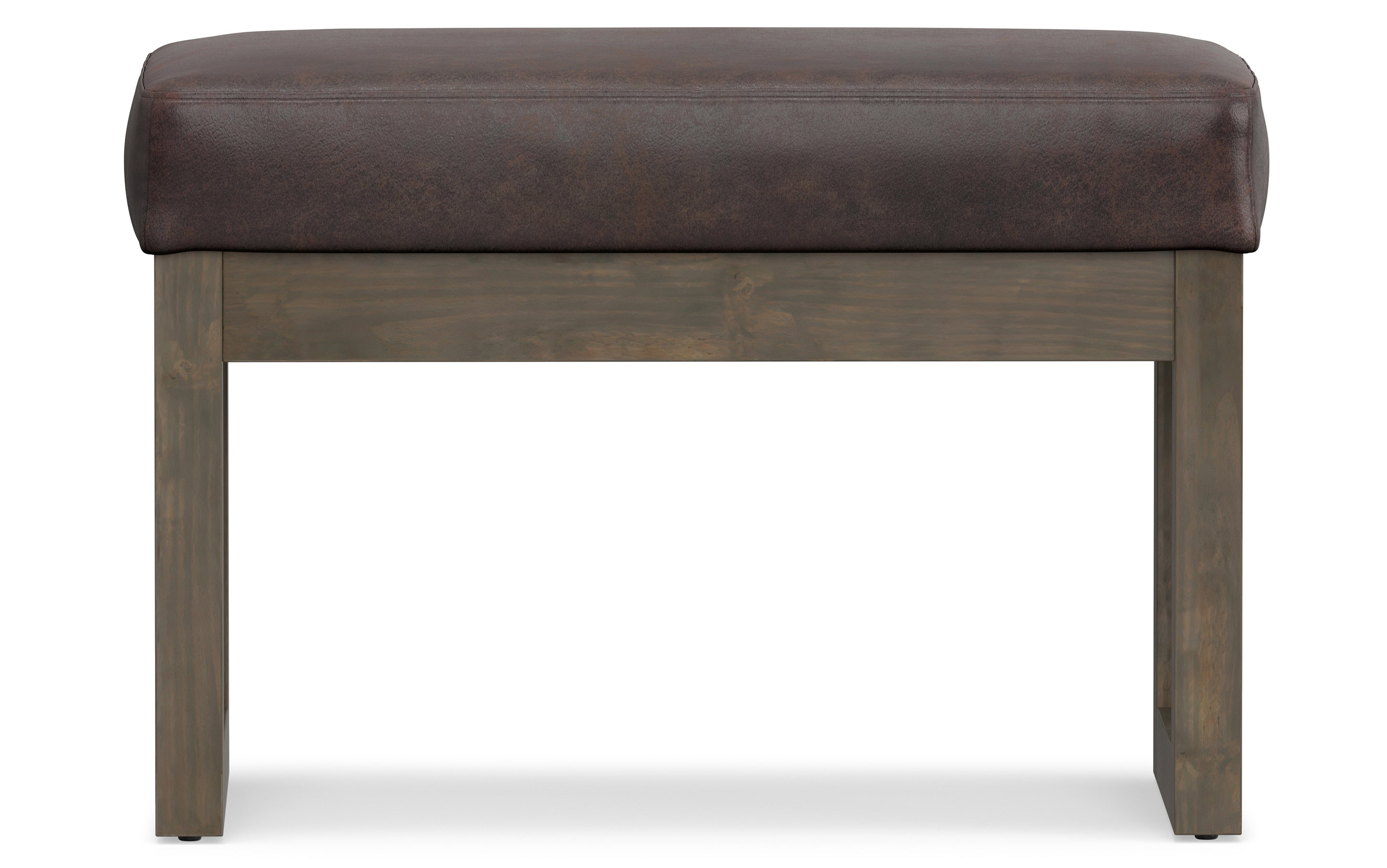 Milltown Small Ottoman Bench in Distressed Vegan Leather