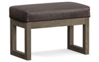 Milltown Small Ottoman Bench in Distressed Vegan Leather