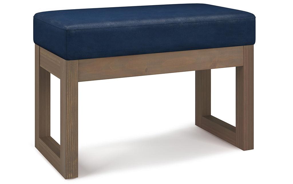 Milltown Small Ottoman Bench in Distressed Vegan Leather