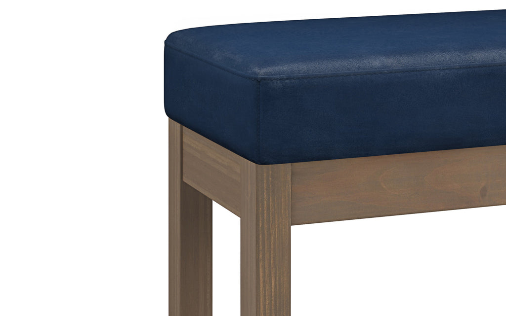 Milltown Small Ottoman Bench in Distressed Vegan Leather