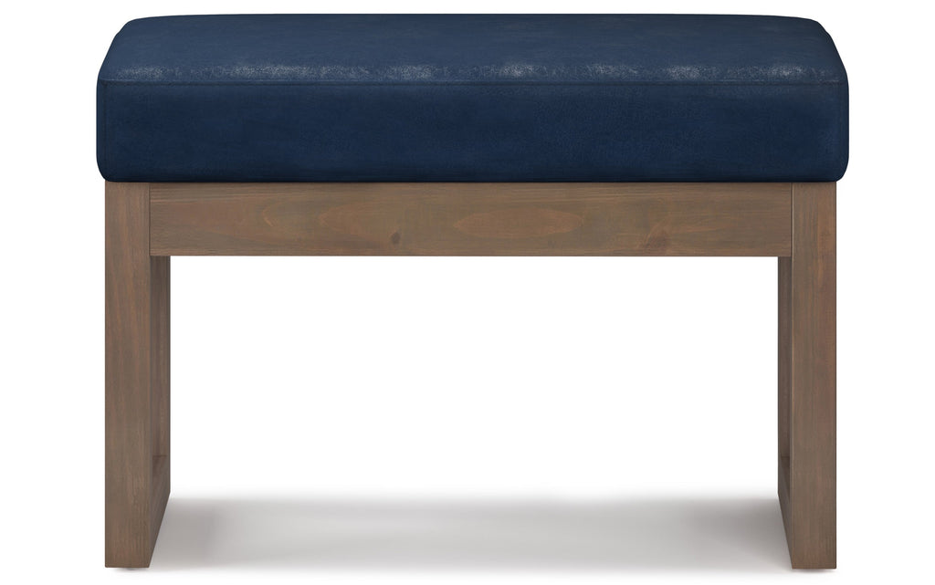 Milltown Small Ottoman Bench in Distressed Vegan Leather