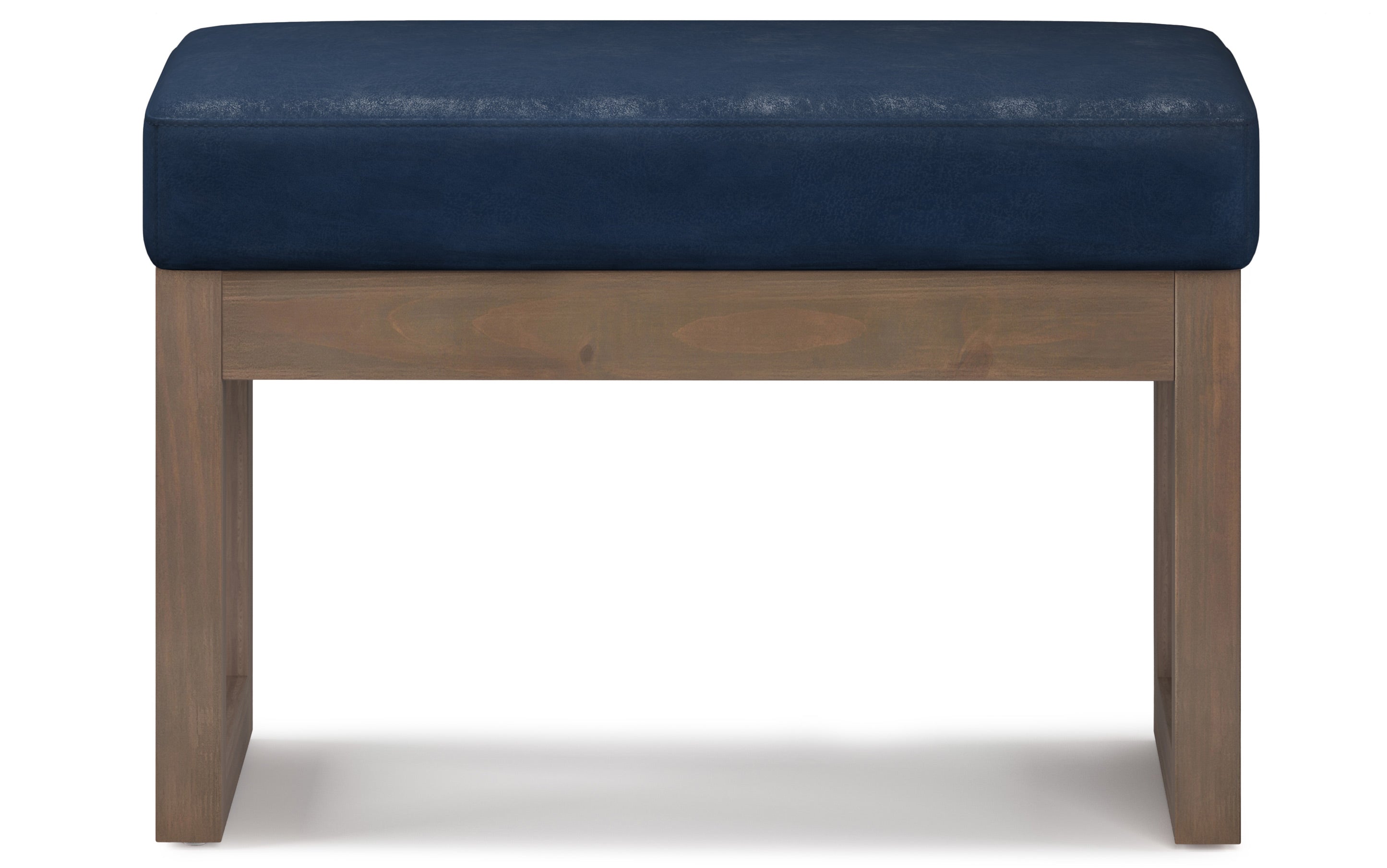 Milltown Small Ottoman Bench in Distressed Vegan Leather