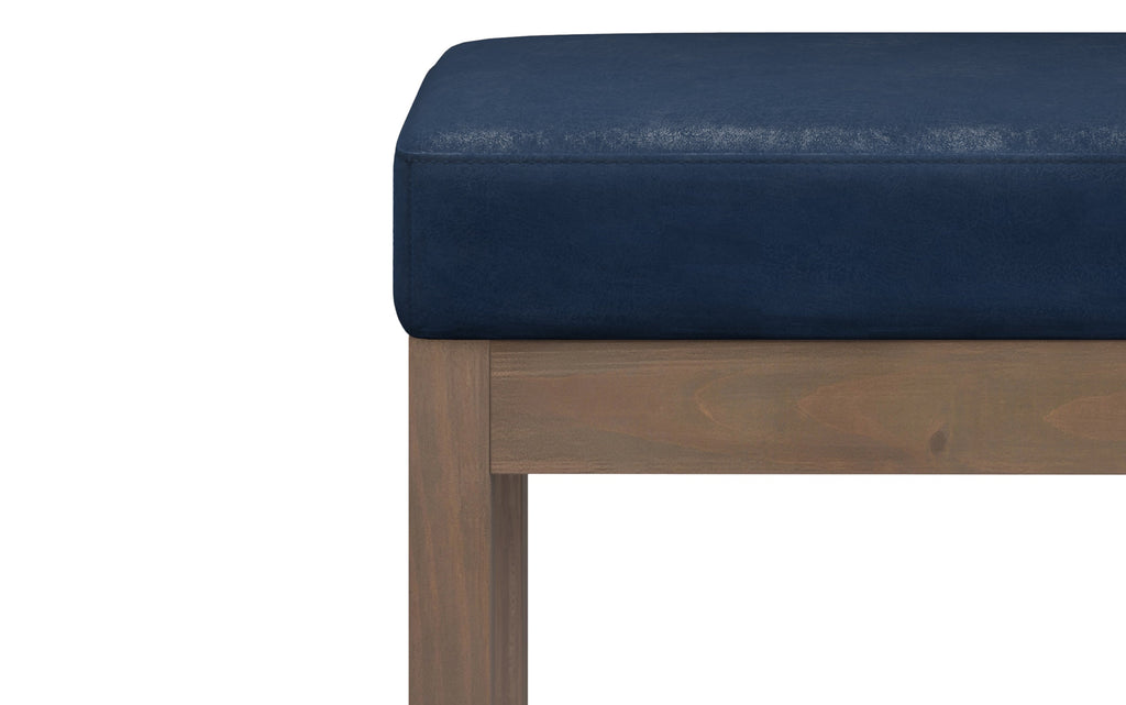 Milltown Small Ottoman Bench in Distressed Vegan Leather