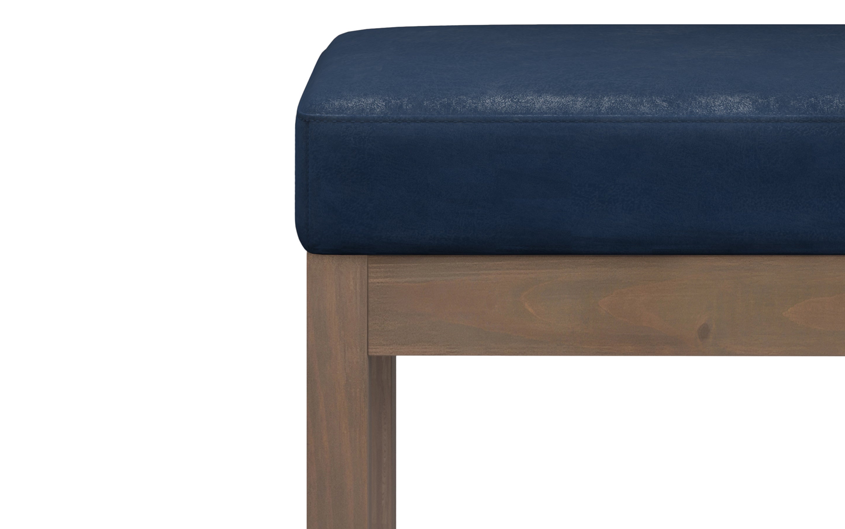 Milltown Small Ottoman Bench in Distressed Vegan Leather