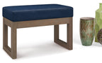 Milltown Small Ottoman Bench in Distressed Vegan Leather