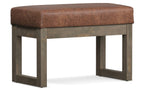 Milltown Small Ottoman Bench in Distressed Vegan Leather