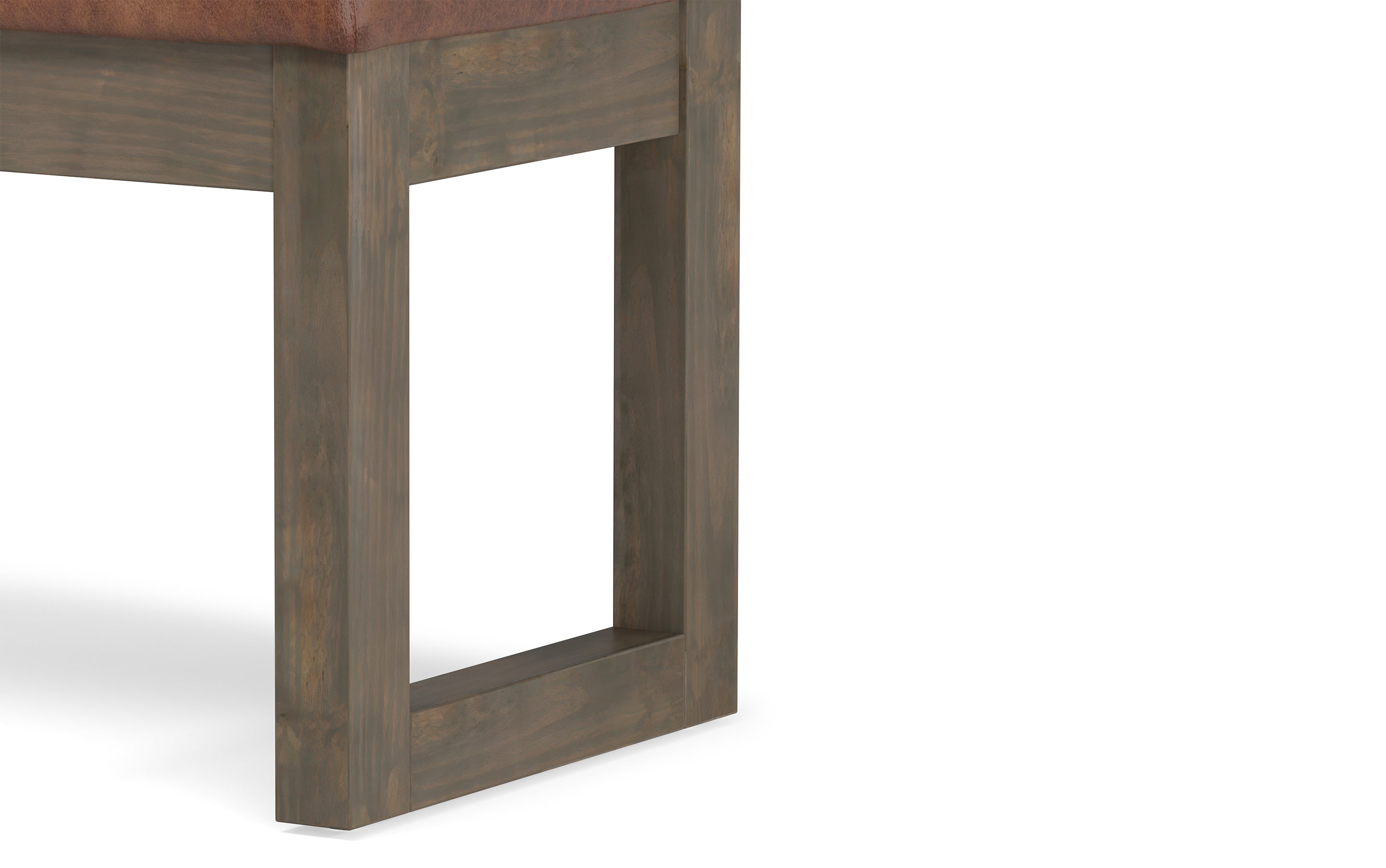 Milltown Small Ottoman Bench in Distressed Vegan Leather