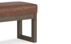 Milltown Small Ottoman Bench in Distressed Vegan Leather