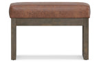 Milltown Small Ottoman Bench in Distressed Vegan Leather