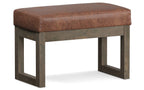 Milltown Small Ottoman Bench in Distressed Vegan Leather