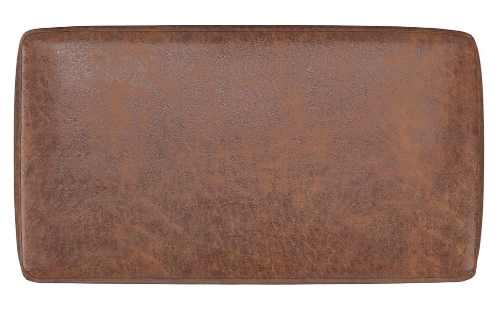 Milltown Small Ottoman Bench in Distressed Vegan Leather