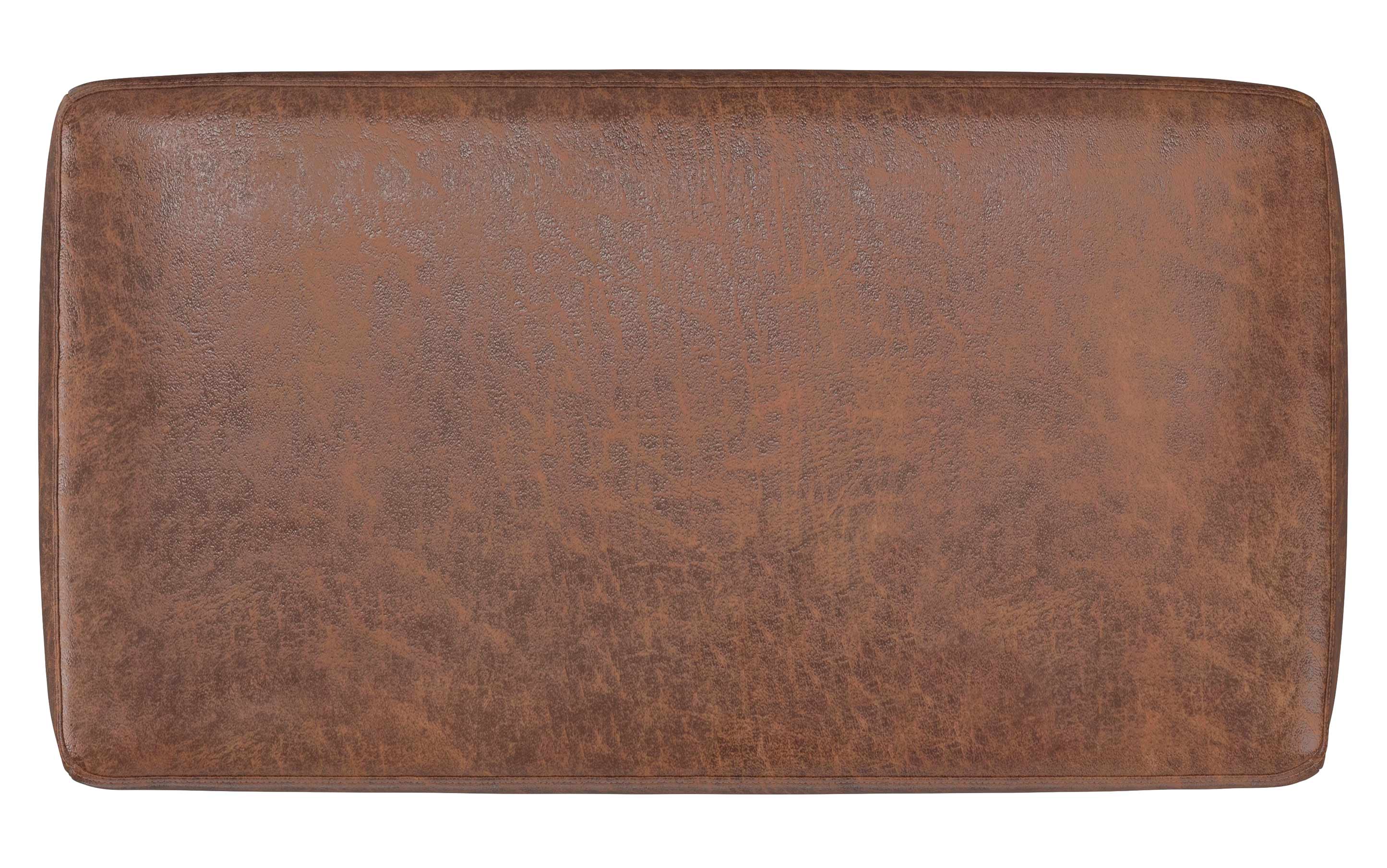 Milltown Small Ottoman Bench in Distressed Vegan Leather