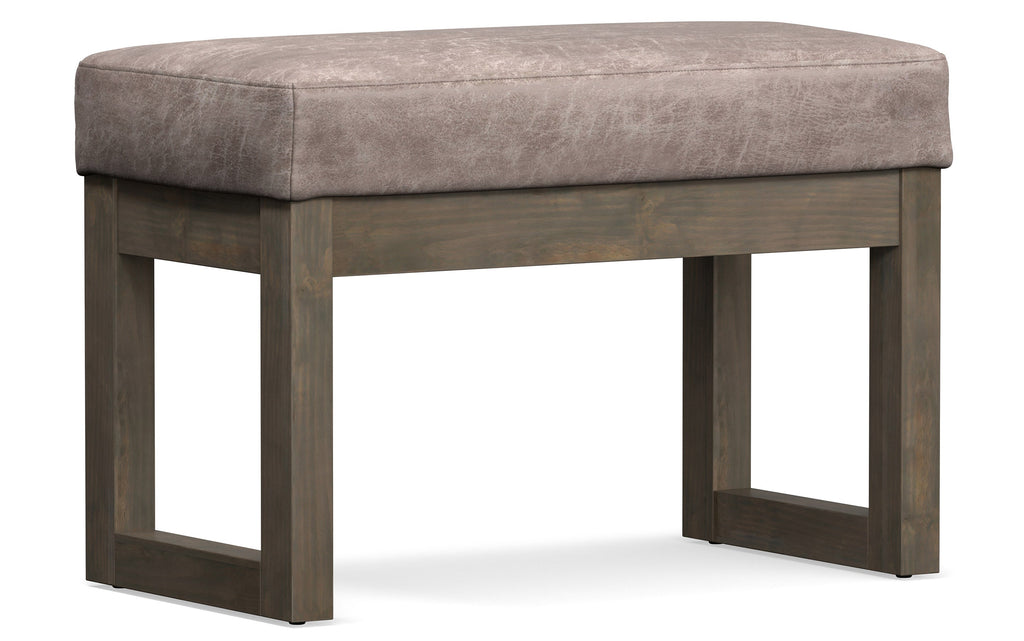 Milltown Small Ottoman Bench in Distressed Vegan Leather