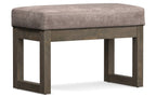 Milltown Small Ottoman Bench in Distressed Vegan Leather