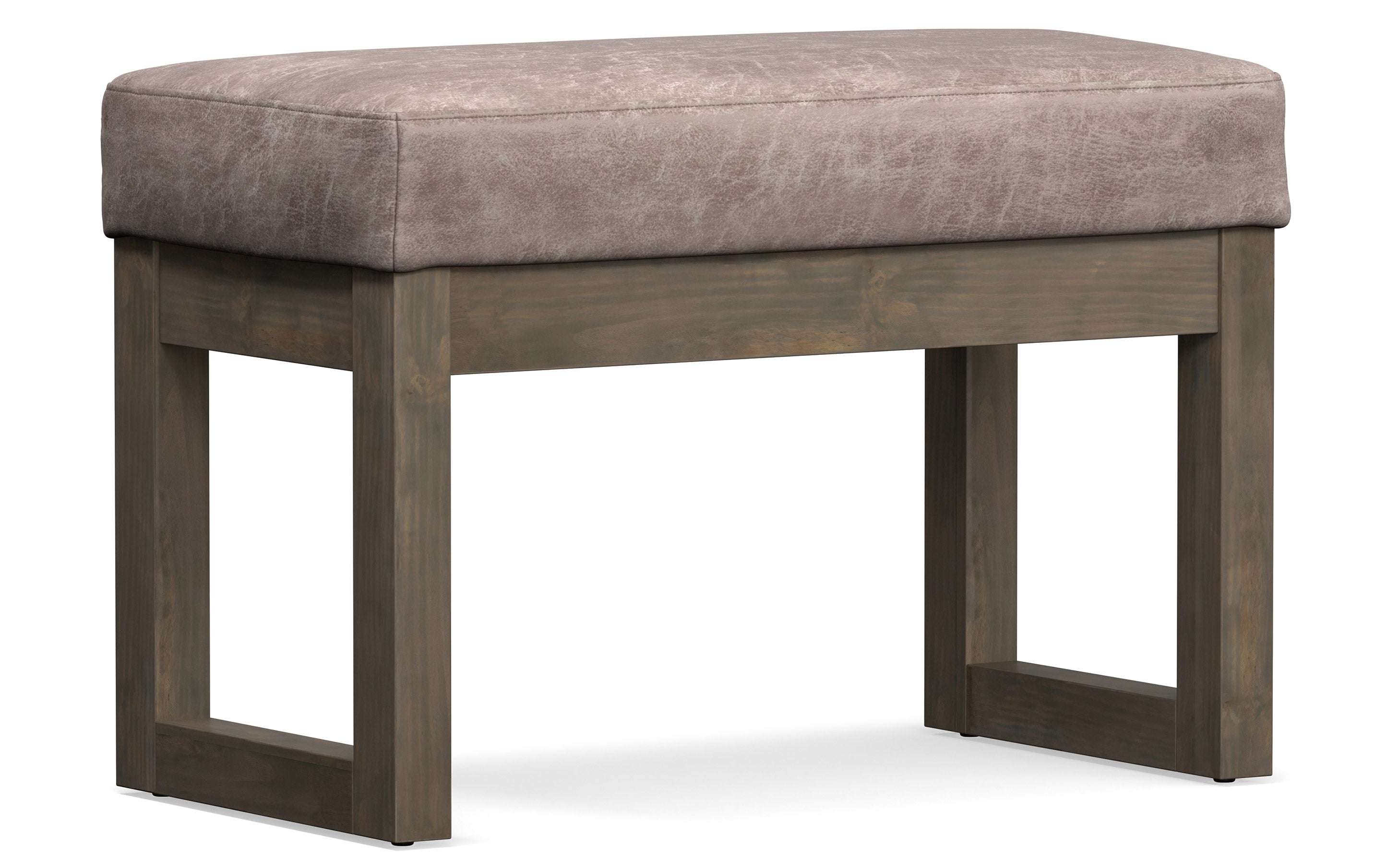 Milltown Small Ottoman Bench in Distressed Vegan Leather