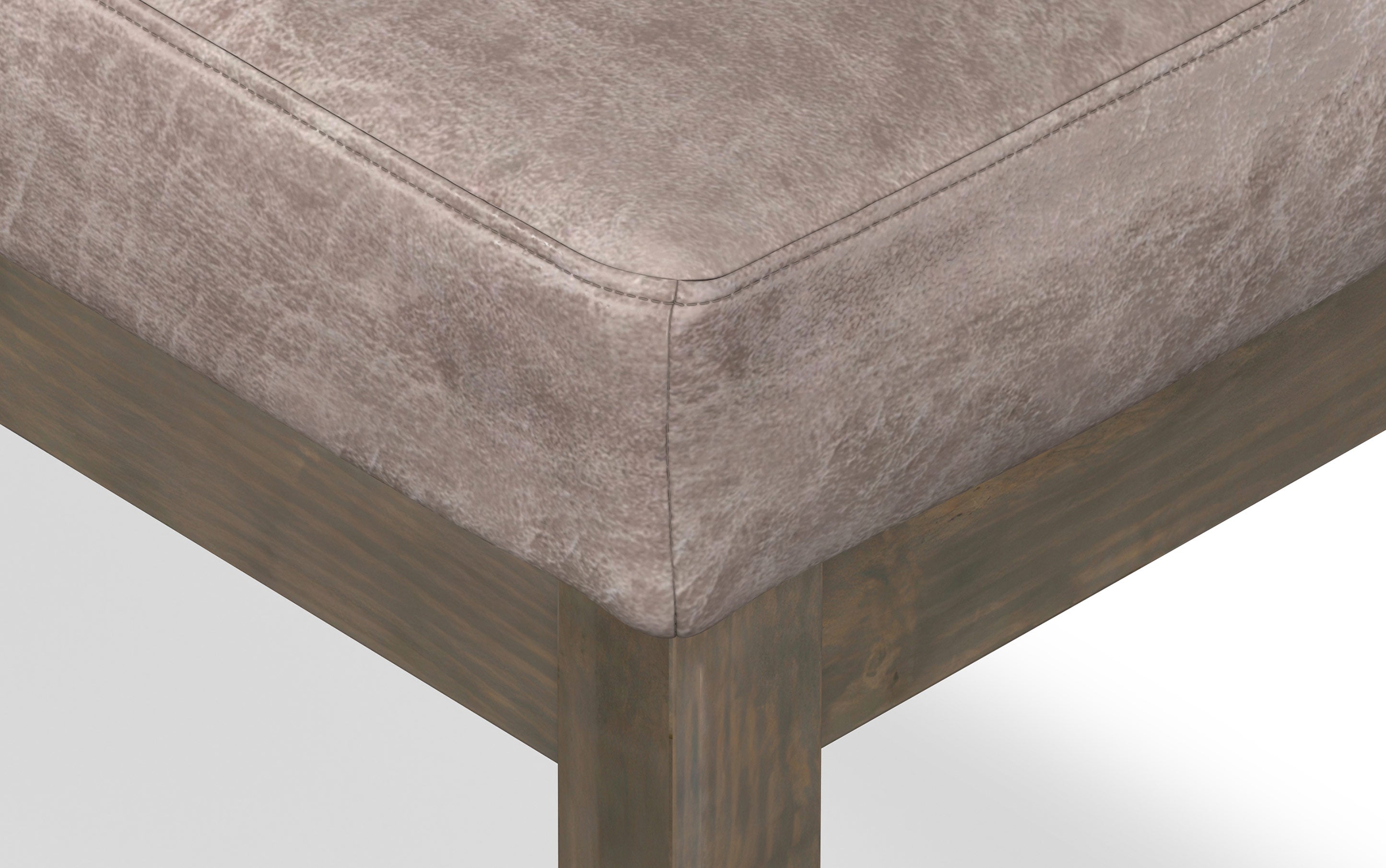 Milltown Small Ottoman Bench in Distressed Vegan Leather