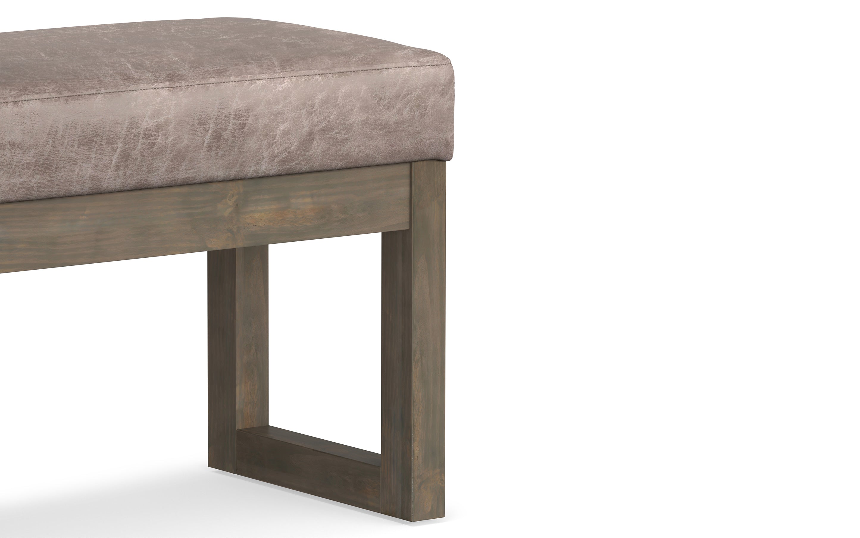 Milltown Small Ottoman Bench in Distressed Vegan Leather