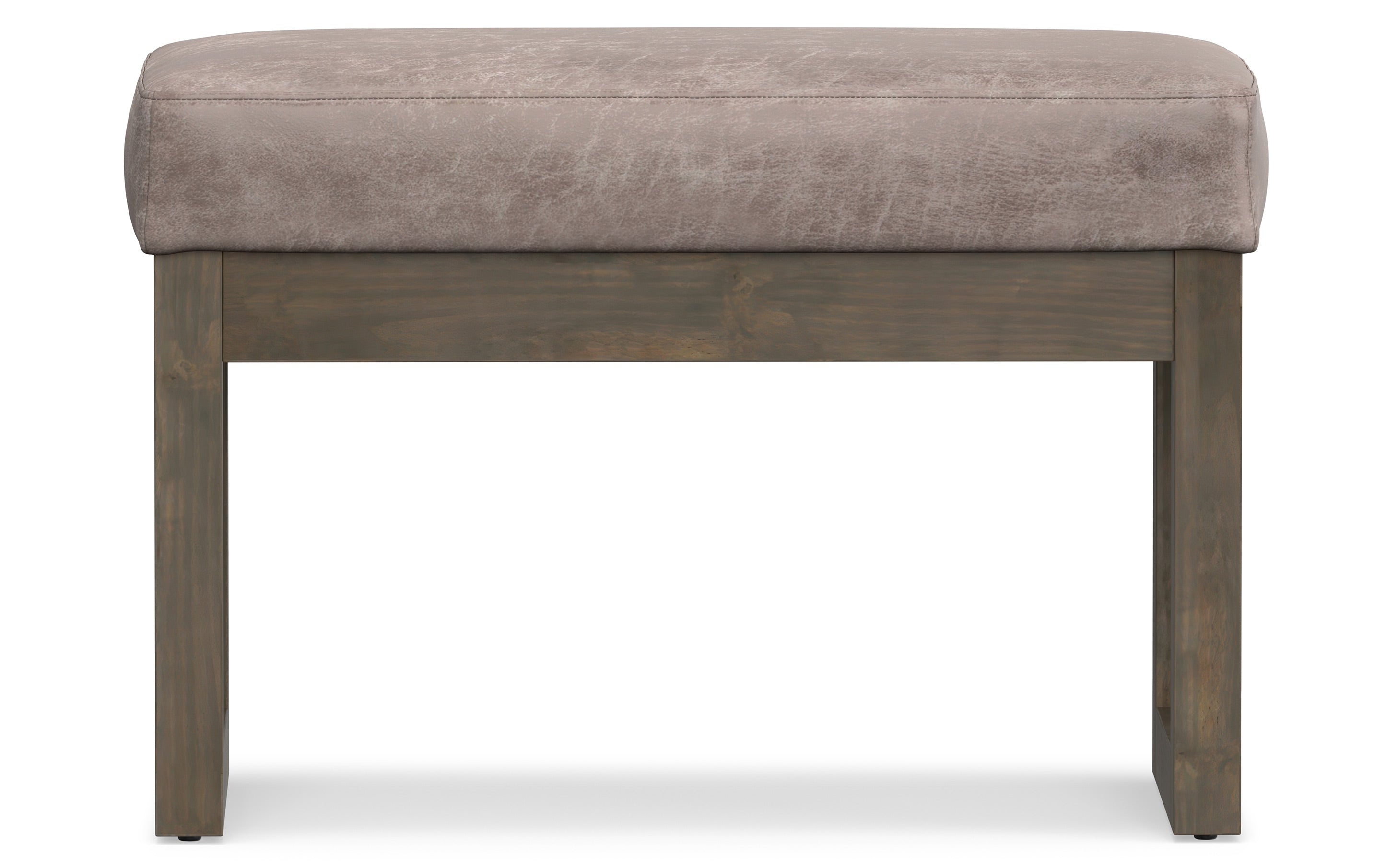 Milltown Small Ottoman Bench in Distressed Vegan Leather