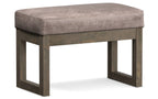 Milltown Small Ottoman Bench in Distressed Vegan Leather