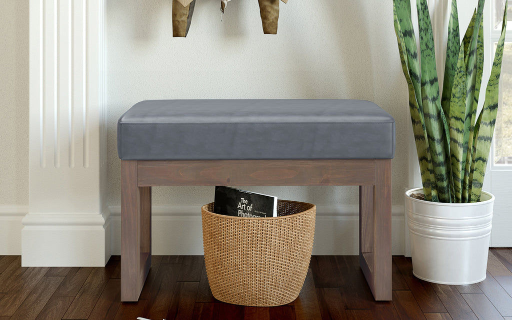 Milltown Small Ottoman Bench in Vegan Leather