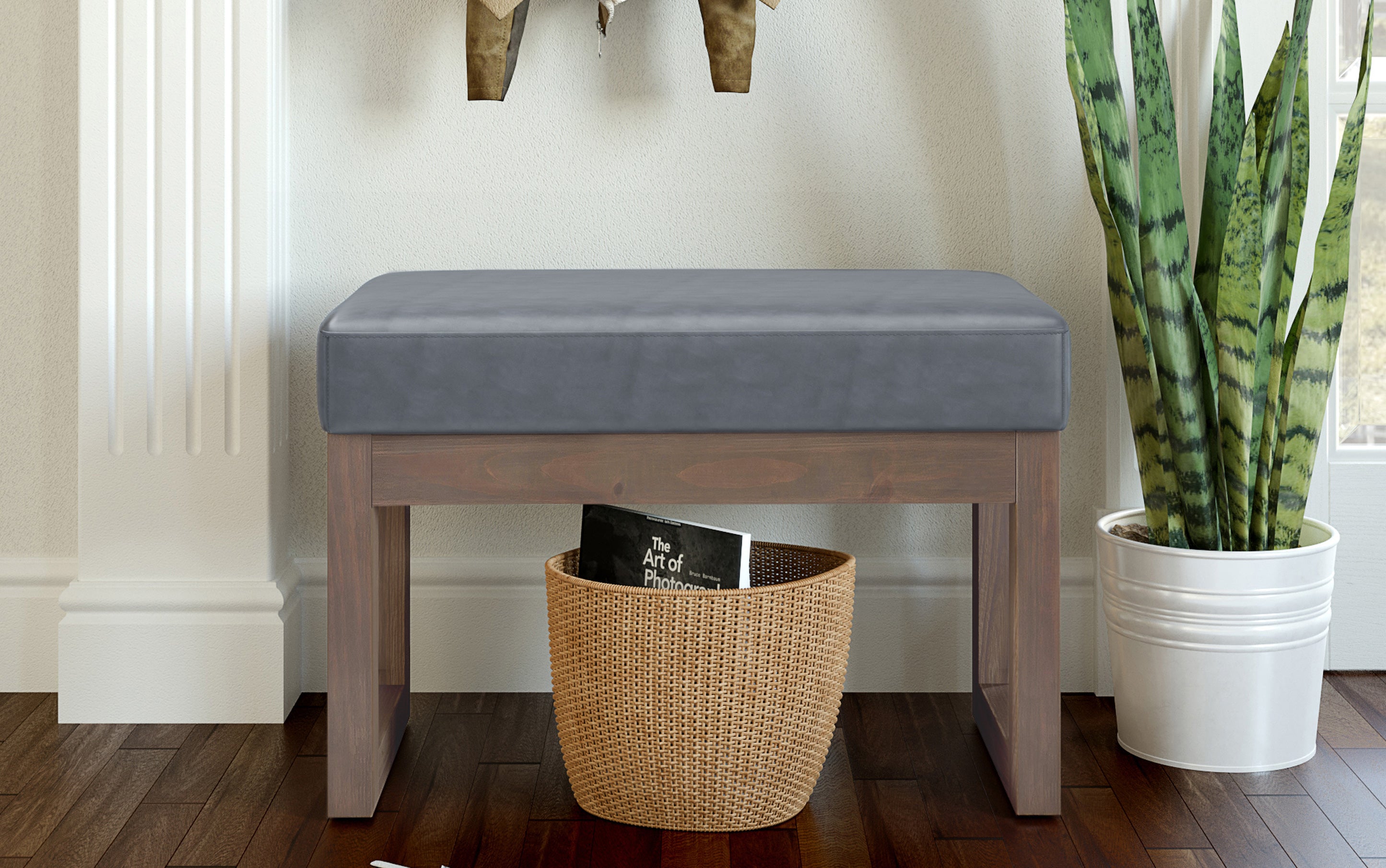 Milltown Small Ottoman Bench in Vegan Leather
