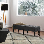 Henley Ottoman Bench in Distressed Vegan Leather