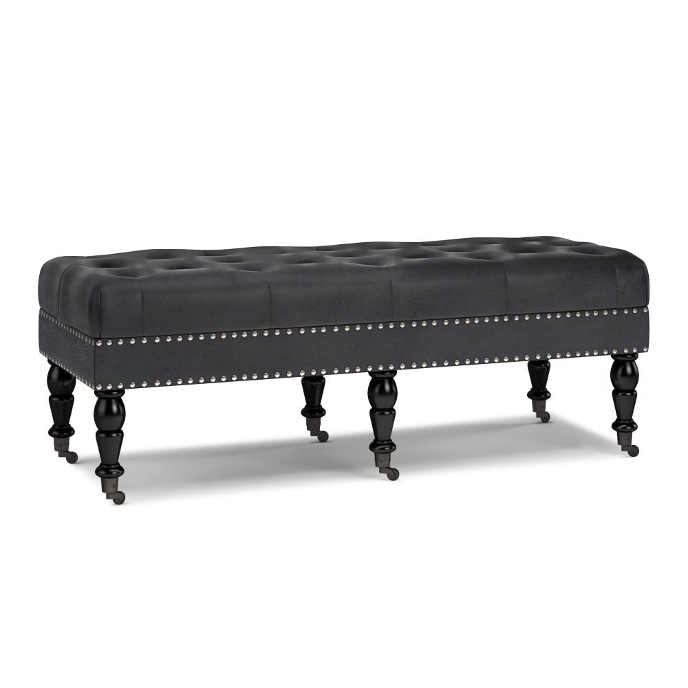 Henley Ottoman Bench in Distressed Vegan Leather