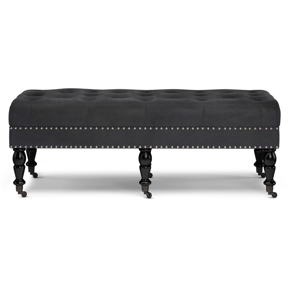 Henley Ottoman Bench in Distressed Vegan Leather