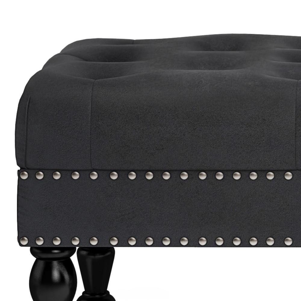 Henley Ottoman Bench in Distressed Vegan Leather