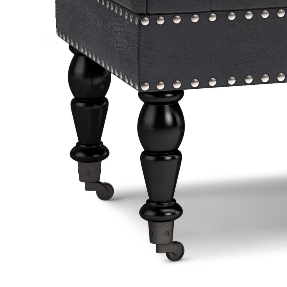 Henley Ottoman Bench in Distressed Vegan Leather