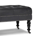 Henley Ottoman Bench in Distressed Vegan Leather