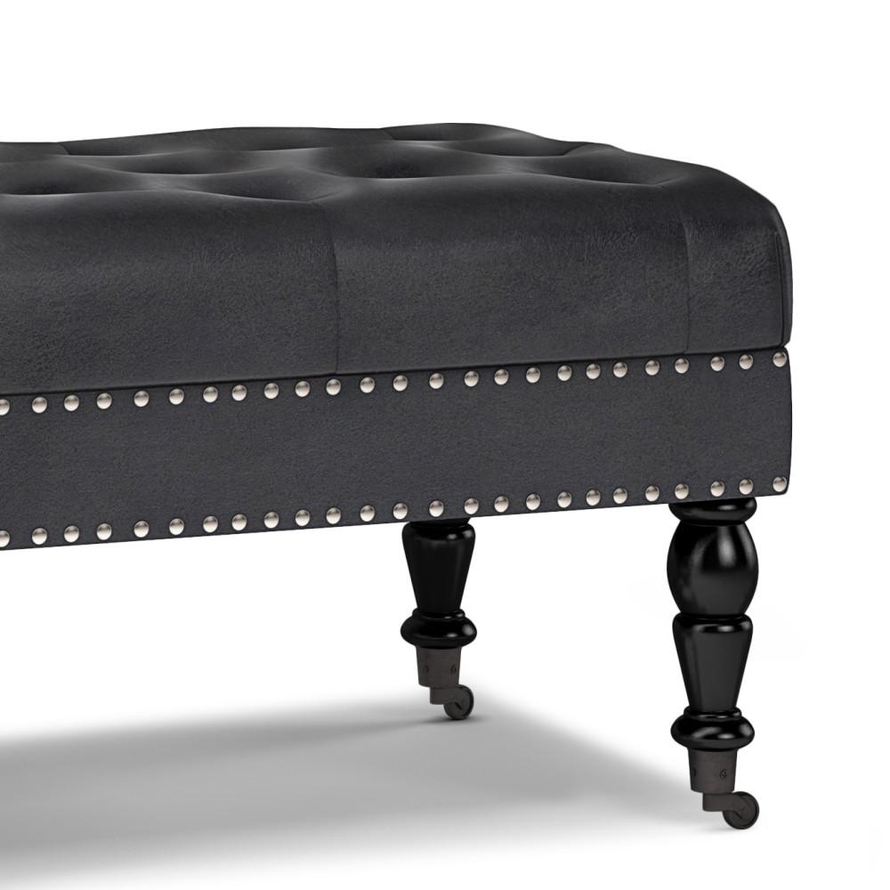 Henley Ottoman Bench in Distressed Vegan Leather