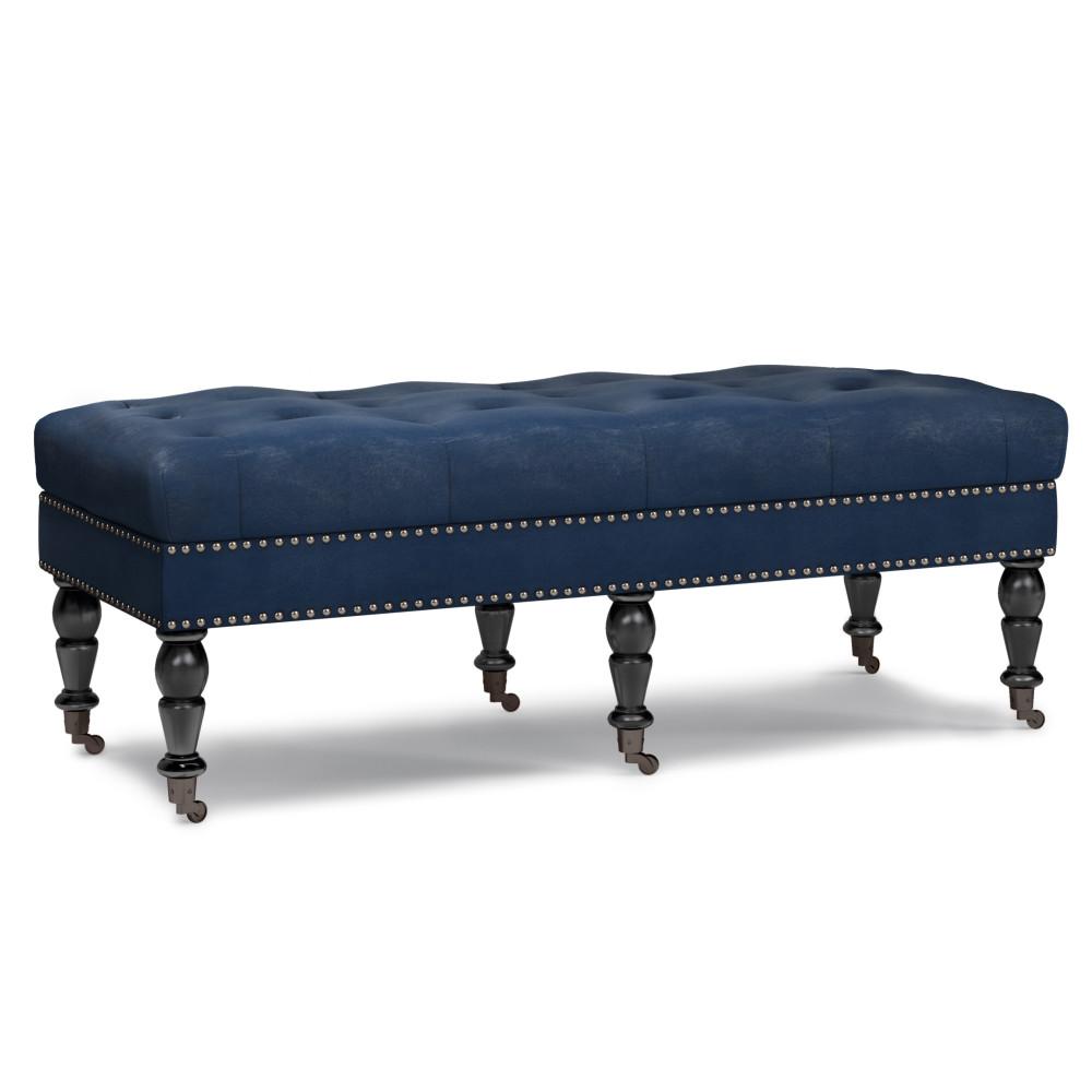 Henley Ottoman Bench in Distressed Vegan Leather