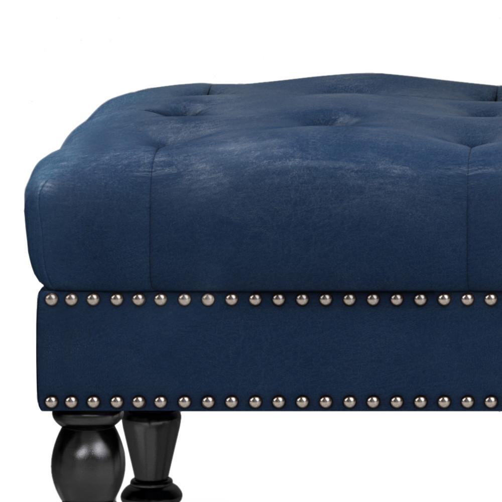 Henley Ottoman Bench in Distressed Vegan Leather