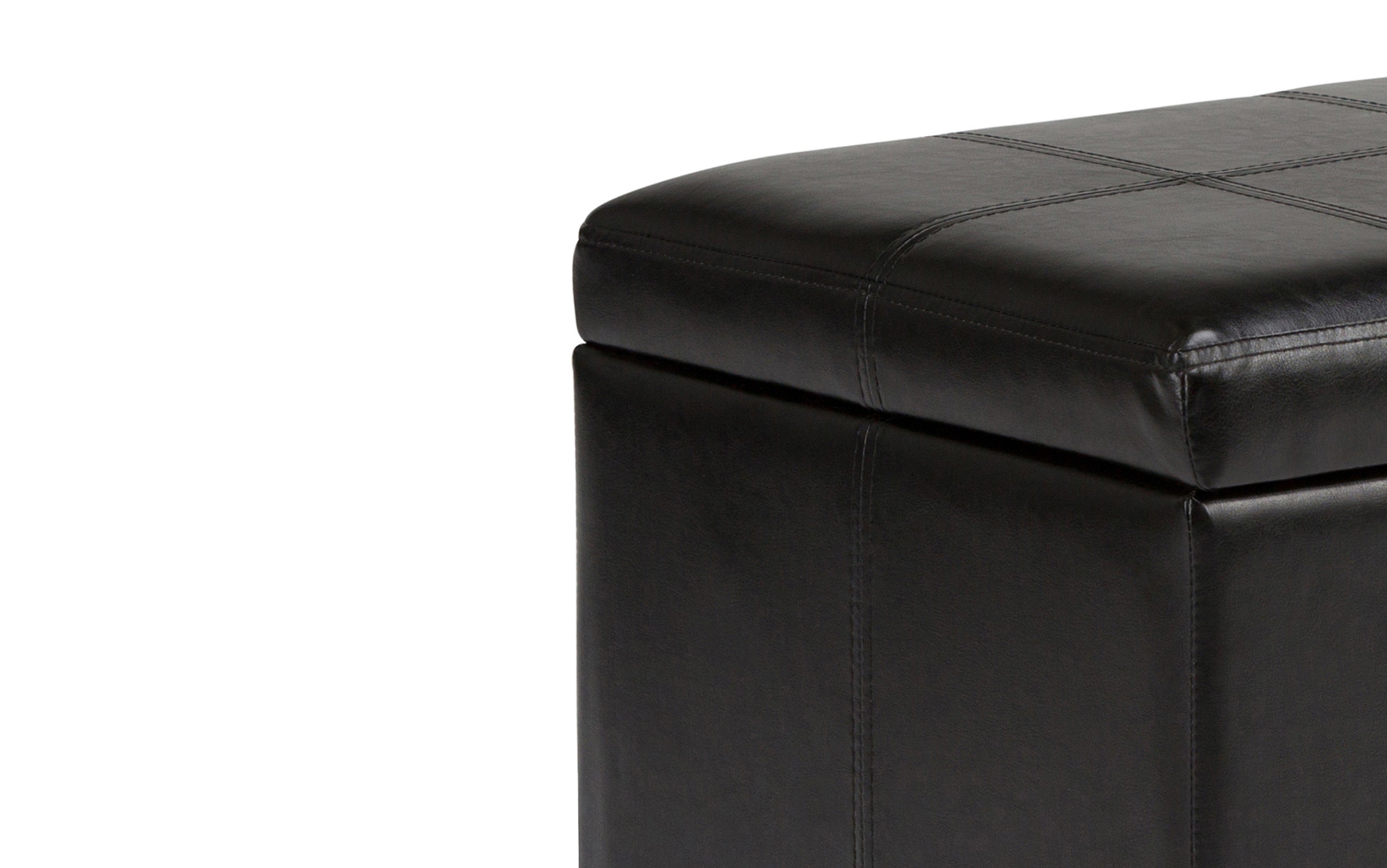 Amelia Storage Ottoman in Vegan Leather