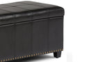 Amelia Storage Ottoman in Vegan Leather
