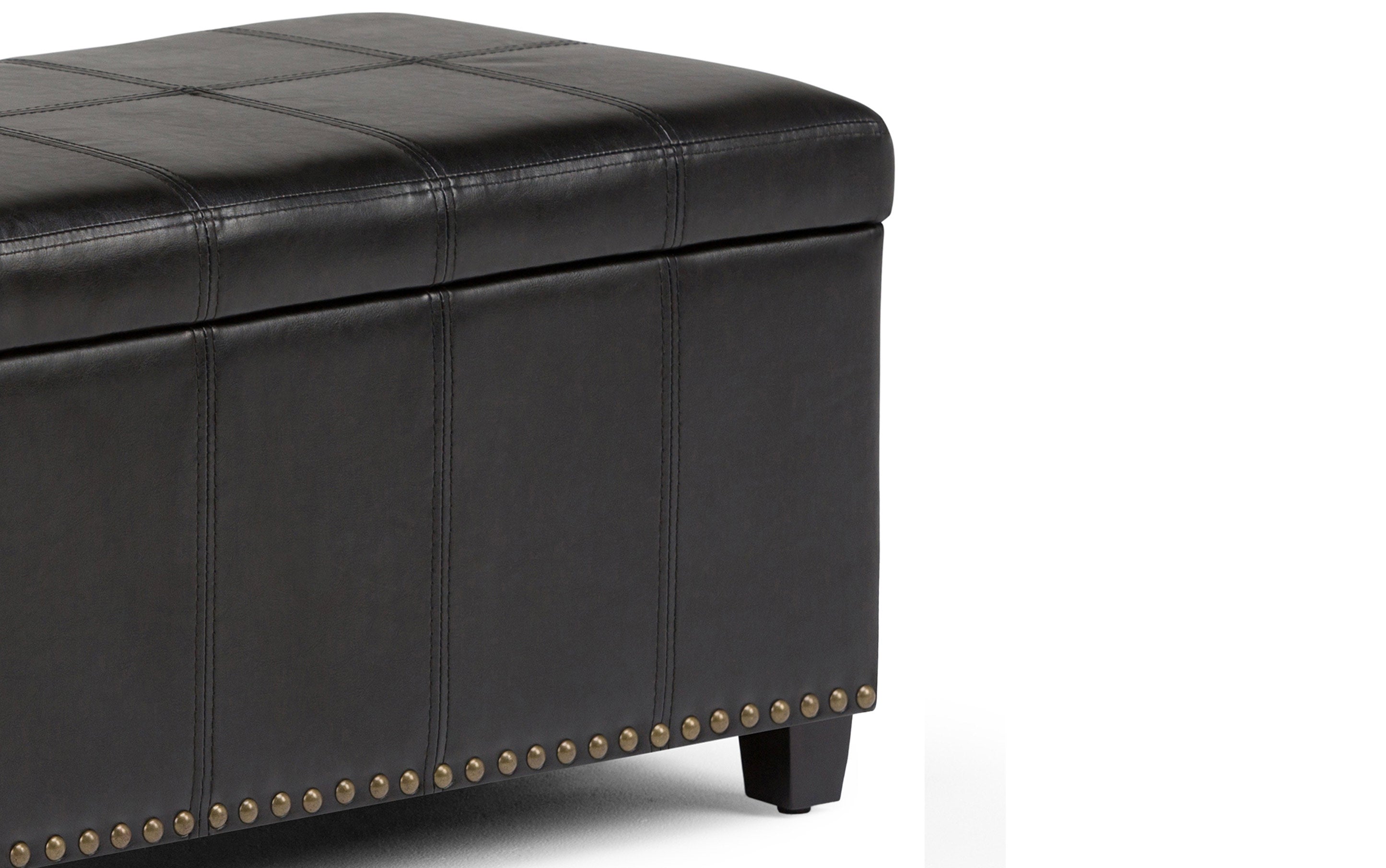 Amelia Storage Ottoman in Vegan Leather
