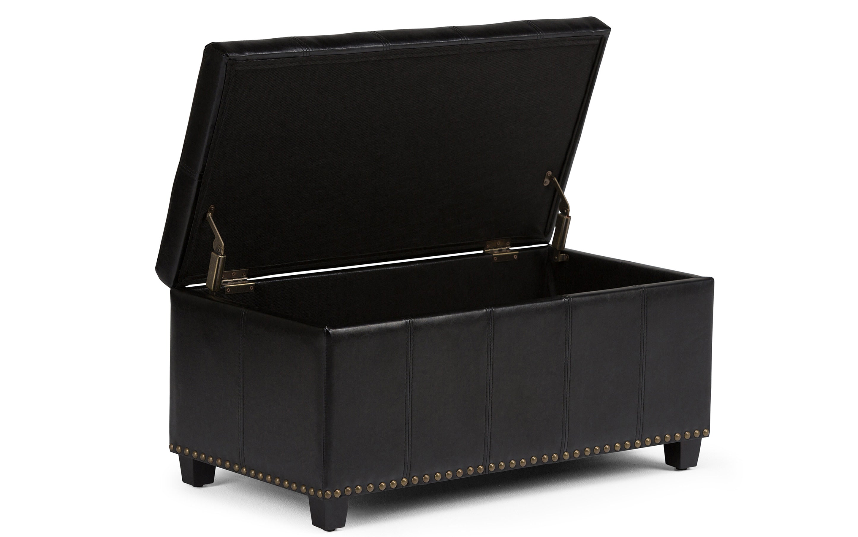 Amelia Storage Ottoman in Vegan Leather