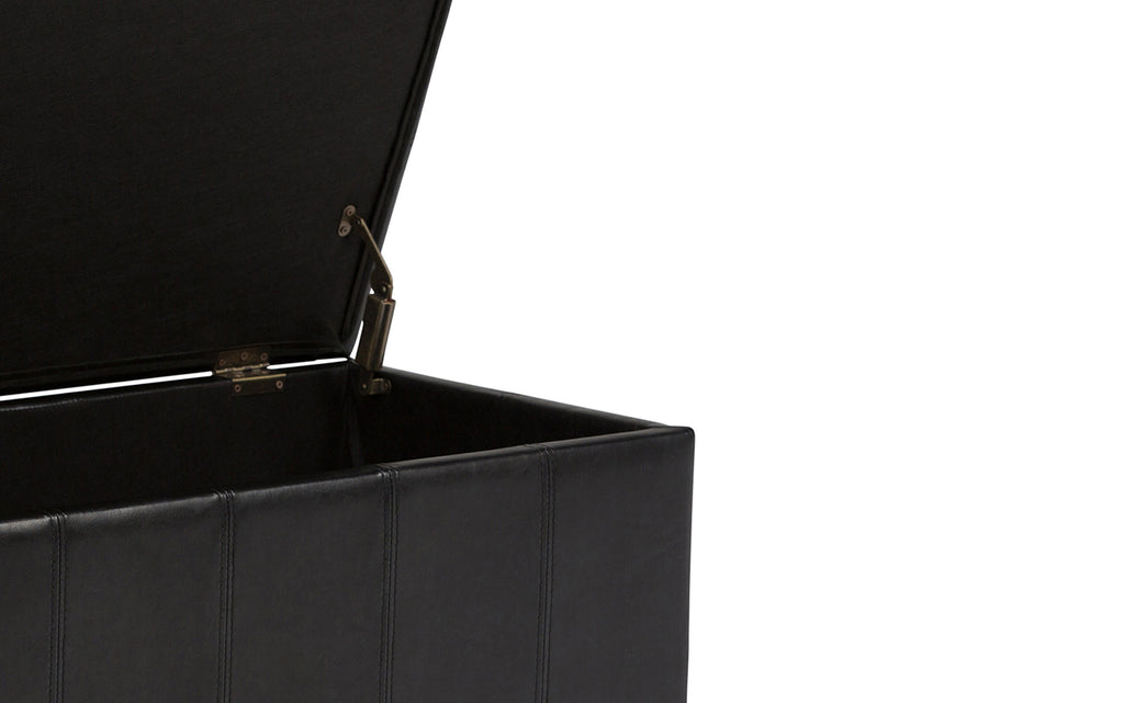 Amelia Storage Ottoman in Vegan Leather